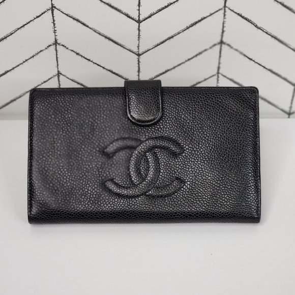CHANEL Handbags - Chanel Caviar Skin Long Wallet